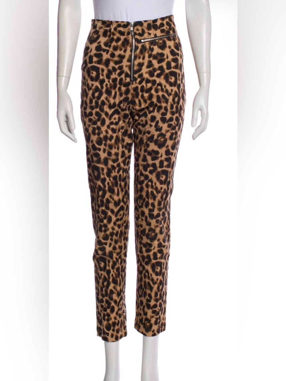 Reformation XS Leopard Print high waist Skinny Pants in Tan & Black